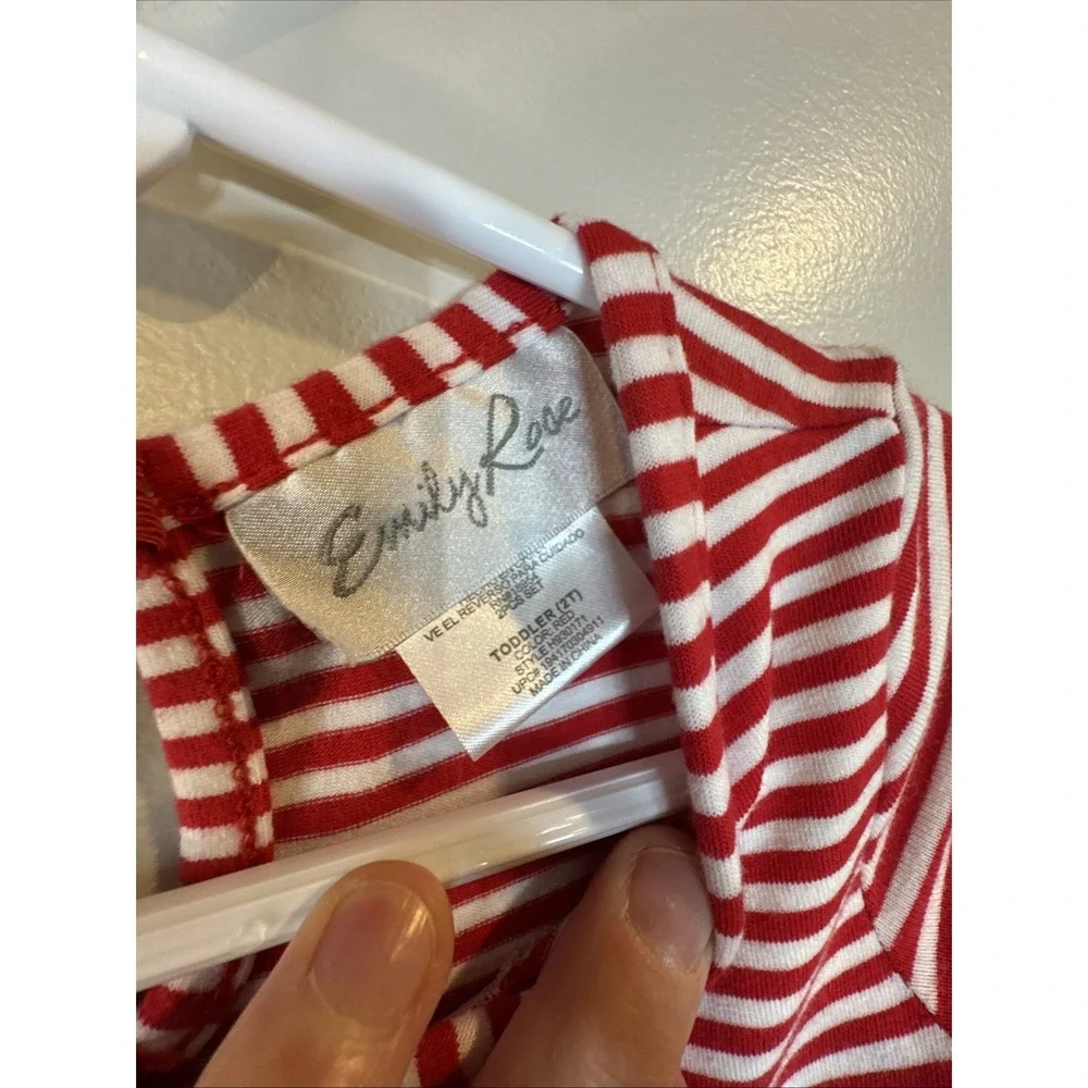 Emily Rose Christmas Dress Girls Sz 2T Santa Claus Tulle Tutu Red White‎ Striped